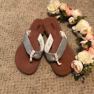 White Mossimo Crystal Sandals